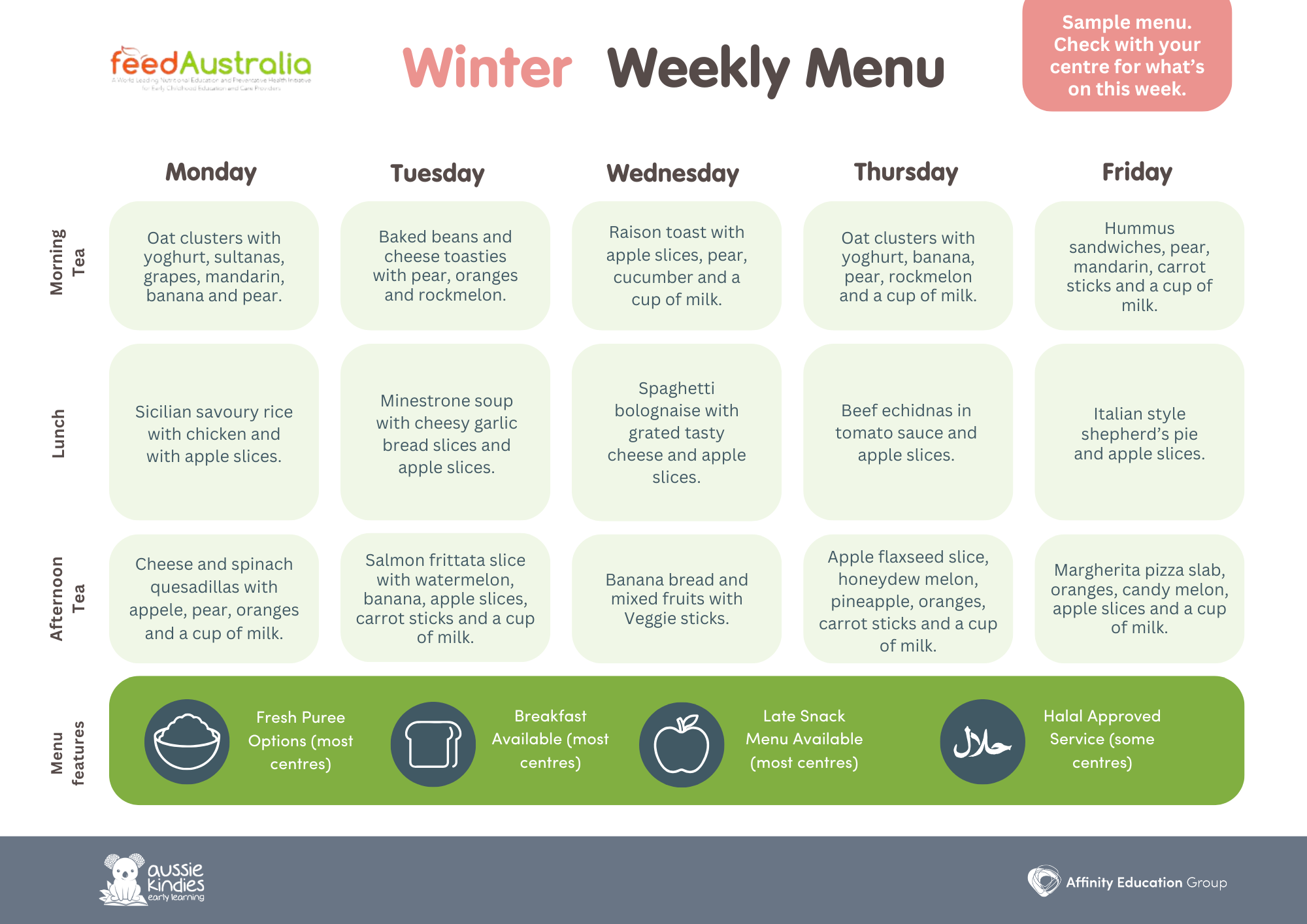 Click to download the sample menu