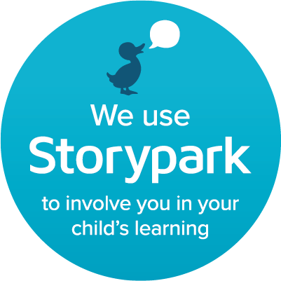 We use Storypark badge - blue - 400px